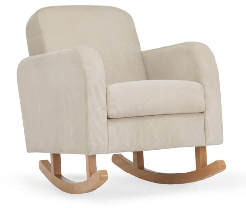 CuddleCo Etta Nursing Chair with Wide Armrests - Ergonomic Cuddle Chair for New Parents, Deep Cushioning for Ultimate Comfort and Relaxation (Cord, Sand)