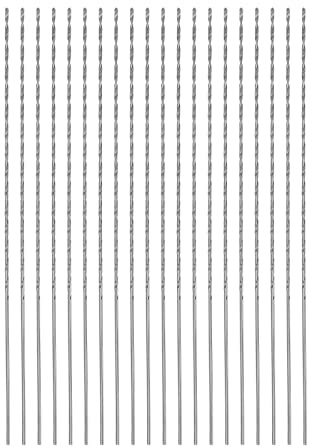 sourcing map 20pcs Extra Long Drill Bits, 0.7mm HSS Drill Bit with High Speed Steel Straight Shank 80mm Length for Metal Woodwork Plastic Aluminum Alloy