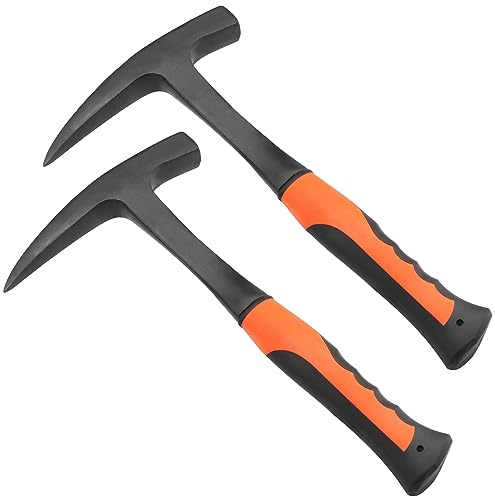 2 PCS 28 oz Rock Pick Hammer, 11.8 Inch Masonry Hammer, All Steel Geologist Hammer, by GENHAKON