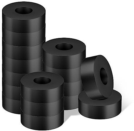 16 Stück Vibrationsdämpfungspads, 4cm Außendurchmesser 1,2cm ID 1cm dick Mechanische Vibrationsdämpfungspads Gummi Unterlegscheiben, Schwarze Gummibuchsen, Gummi-Isolator-Unterlegscheiben