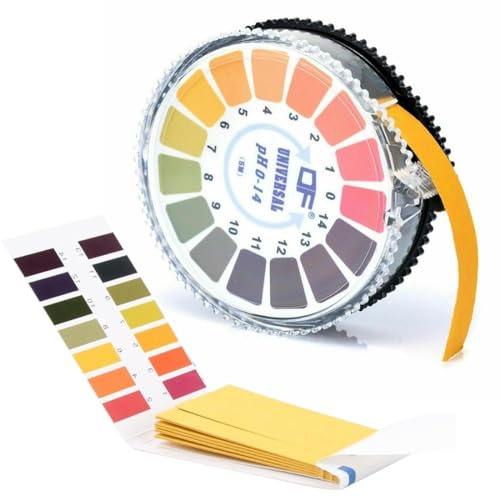 CRLLDPM 1 Rolle PH Teststreifen, Messbereich 0-14, Lackmus Indikator Universalpapier, Mit 80pcs PH Teststreifen von 1-14, PH Wert Indikator Teststreifen, Für Prüfung Vieler Alltäglicher Substanzen
