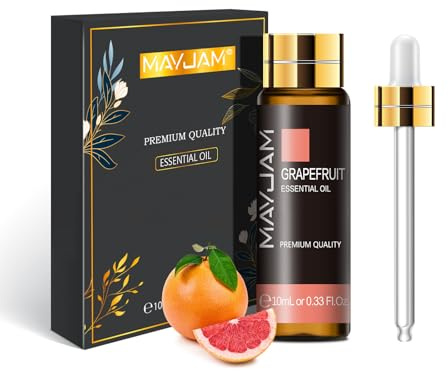 MAYJAM Olio Essenziale Di Pompelmo 10ml, Olio Di Pompelmo Per Diffusori, Umidificatori, Fai Da Te, Casa, Guardaroba