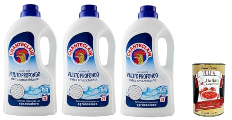 Italian Gourmet CHANTECLAIR Italian Gourmet Pulito Profondo Detersivo | Per lavatrice, Waschmittel mit intensiver Reinigungskraft, profumo fresco, Gesamtnettogewicht 3,78 L + Kostenlos Polpa 400g