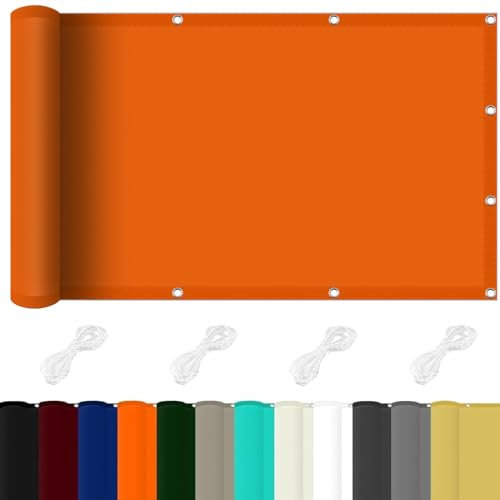 Tenda a Vela Parasole Rettangolare Impermeabile 4 x 6 m 98% Protezione UV Vela Ombreggiante Parasole con Fune per Giardino, Balcone, Piscina, Arancione