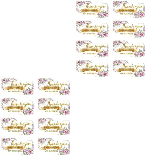 STOBOK 100stücke Dankeskarten Mit Blumenmuster Geschäftskarten Für Kunden Dankeschön-karten Für Kleine Unternehmen Vielseitig Einsetzbar Für Bestellungen Und Persönliche