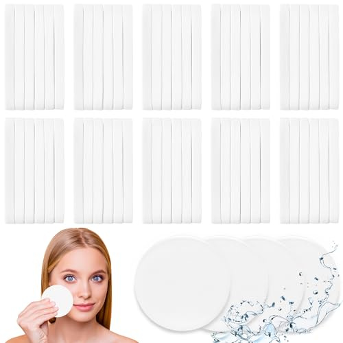 120 esponjas faciales comprimidas, almohadillas de limpieza facial, esponjas de spa cosméticas naturales para limpieza facial, esponjas faciales exfoliantes para eliminación de maquillaje, lavado