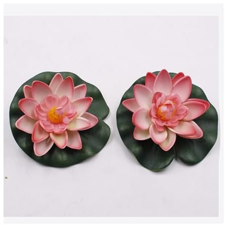 ZGXNYI Künstlicher Lotus 1PC Künstliche Lotus Seerose Schwimmende Blume Lebensechte Seerose Micro Landschaft Bunte Künstliche Ornament Garten Dekor Schwimmender KüNstlicher Lotus(Light pink)