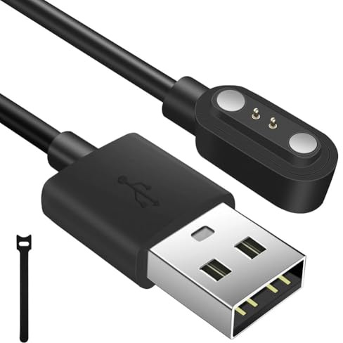 AXFEE Chargeur Montre Connectée, 2 Pins 2,84mm USB Câble de Chargement Magnétique, Câble Chargement Magnétiquepour Montres Connectées, Chargeur Smartwatch, Compatible avec Large Gamme de Intelligentes