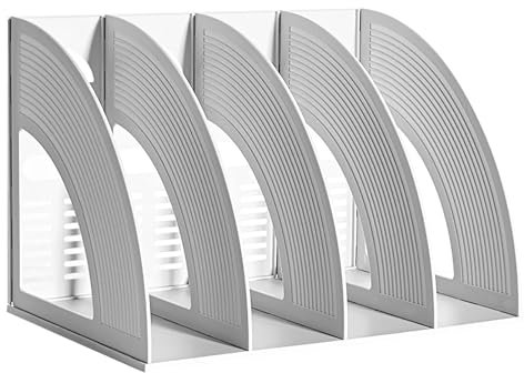 Stehsammler A4, HAIYUU Ordner Organizer Zeitschriftenhalter mit 4 Fächer Stehordner Plastik Schreibtisch-Ordner Aktenordner Büro Organizer Büroausstattung für Hause, Schule, Büro, Papier, Dokumente