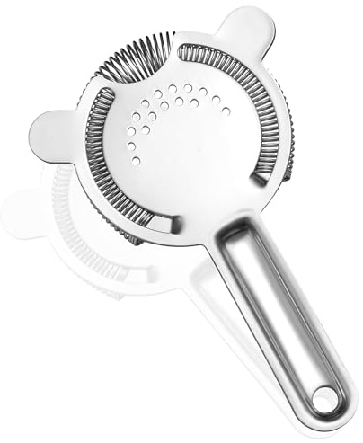 Cocktail Strainer – Stainless Steel Hawthorne Strainer with Removable Spring for Bartending, Boston Shakers, and Mixing Glasses – Perfect for Martinis and Cocktails (Silver)