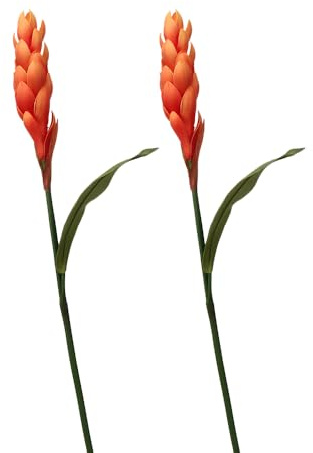 Shirfloral 2 fiori finti di giglio di zenzero, bromelia, 78 cm, fiori di zenzero per bouquet di fiori per ufficio, casa, decorazione per feste