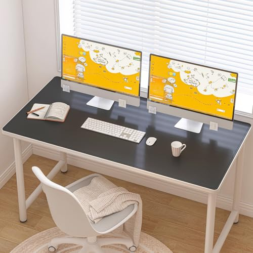 DAWNTREES Schreibtischunterlage,120x60cm,Büro Tischmatte aus Leder,Rutchfeste,Office Groß Mousepad Laptop Schreibunterlage,Geeignet für Büro, Zuhause und Desktop-Einsatz (Schwarz)