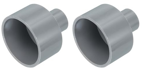sourcing map 2 Pcs UPVC Reducer Pipe Fitting, 1-1/2x1/2 PVC Straight Pipe Coupling Adapter Connector for Home Sewer Plumbing Water Line, Grey