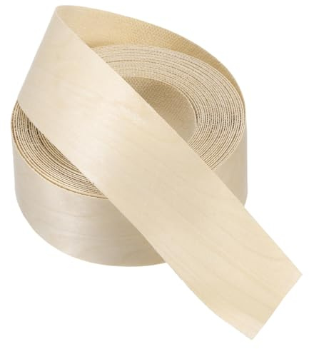 PATIKIL Cinta de borde de abedul, 2 pulgadas x 25 pies Cinta de chapa de madera preencolada flexible para borde de contrachapado con adhesivo termofusible para restauración de muebles