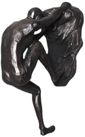 Qusedwey Sculpture,Climbing Man Wall Sculpture,Climbing Men Figures Wall Hanging,Modern Black Resin Statue, Wall Decor Easy to Use 4.5 X 13.5cm
