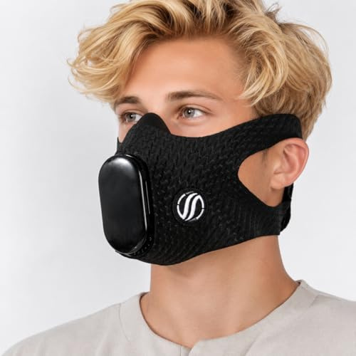 Bigbreathe Brustmaske – Atemmaske für Übungen, Cardio-Workouts, Laufen, Steigerung der sportlichen Leistung, Workout-Toleranz, 9 Widerstandsstufen, abnehmbar (M)