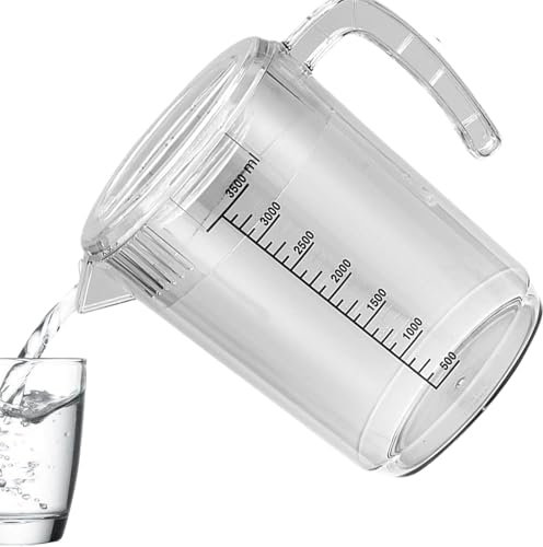Clear Water Carafe, Large-Capacity Pitcher, Heat-Resistant Jug, 10.43x7.09 inches Airtight Drink Dispenser, Strainer Cover & Handle, 2500ml, for Iced Juice, Lemonade, Parties