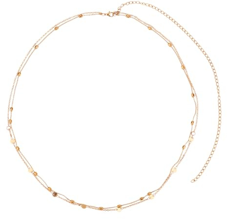 Mikovivi Taillenkette für Frauen, Bauchkette aus Kupferblech Verstellbar Boho Strand Sexy Bikini Taillenschmuck für Frauen Strand Trendiger Körperschmuck