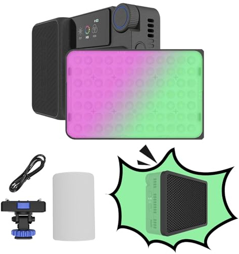 Amaran Ace 25c LED RGB avec Grille, 32 W, 2300–10000 K (Anthracite) | Lampe couleur compacte avec batterie 4500 mAh, charge USB-C PD/QC, contrôle via appli, fixation magnétique et grille incluse