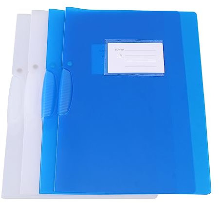 Housoutil 4 Stück A4 Drehordner Kunststoffordner Transparent Blau Wasserabweisend Büro Berichtsordner Für Dokumentenablage