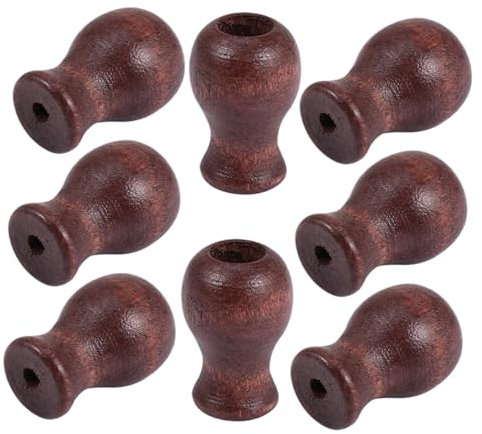 HOLIDYOYO 8pcs Wooden Blind Pull Cord Ends, Coffee Wood Cord Pulls for Curtains and Roman Blinds, Precision Weight Design, Easy Installation for Window Treatments