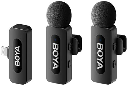 BOYA BY-V2 Dual micrófono de lazo inalámbrico Lightning (nueva versión)