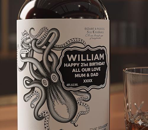 Kraken Rum Personalised Bottle Label/Sticker - Easy to Apply