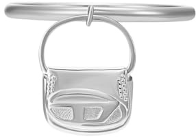 Diesel Oval D Logo Unisex Edelstahlringe mit Anhänger