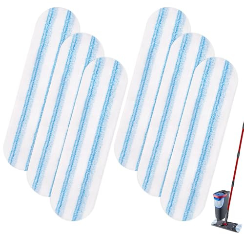 DLAIMI 6 PSC Replacement Mop Pad for Vileda H2prO/ O-Cedar H2prO Flat System,Microfiber Mop Pad Easy Clean For All Hard Floors,Reusable & Machine Washable