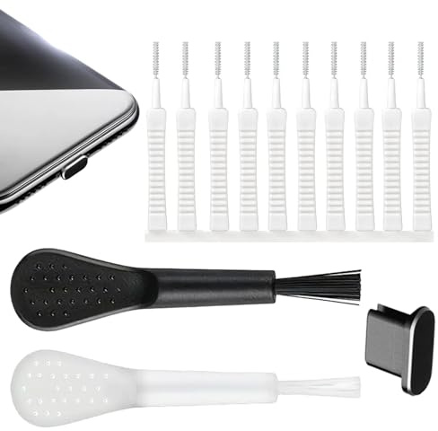 Kit De Limpieza para Puertos De Teléfono Herramientas De Detallado | Kit Limpieza Puerto Carga Telefono Con Tapon Antipolvo Para Portatiles Mantenimiento Diario Y Cuidado Electronico
