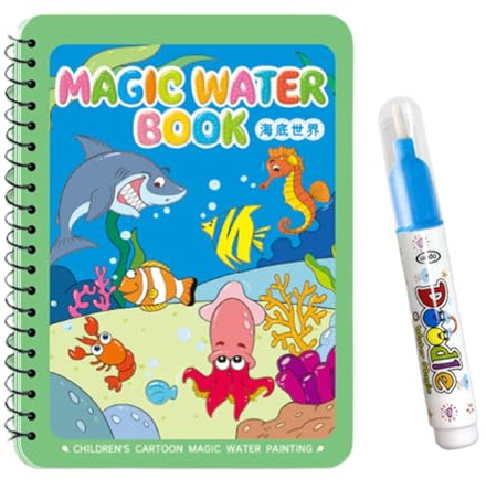 FmtwPhn Wiederbefüllbares Wasser Malbuch - Wasserstift Malbuch Für Kleinkinder 1-3 Jahre - Kinder Lernspielzeug Für Kleinkinder Geburtstag Osterkorb Füllung