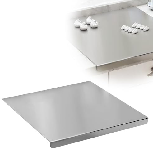 WIYETY Planche à découper en acier inoxydable 40 x 30 cm : planche à découper antidérapante avec bord, plan de travail en acier inoxydable, planche à pétrir, planche à découper de cuisine pour