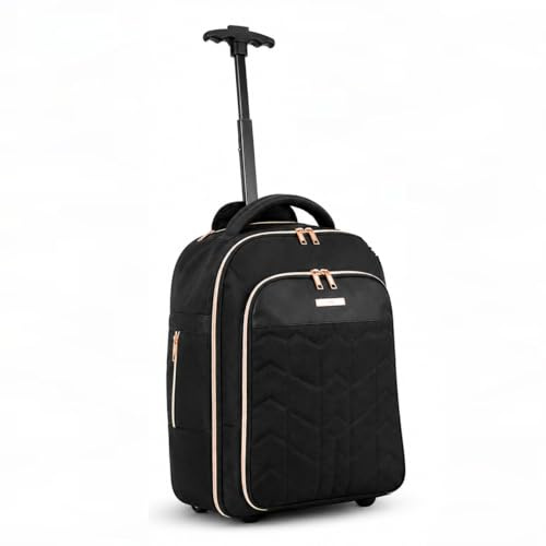 2-in-1 Wheeled Backpack 50x38x25cm - 47L, Cabin Bag for British Airways, Jet2 & More – Travel Rucksack with Hideaway Straps, Trolley Handle & Lightweight Holdall Design