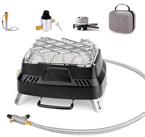 Calentador Estufa De Terraza 3500 W Cuerpo De Aleación De Aluminio Con Panel Cerámico Potencia Ajustable Radiador Eléctrico for Exterior E Interior(Black)