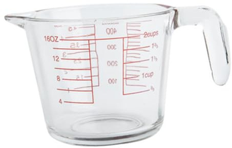 Alipis Taza Medidora De Vidrio 500ml Grande y Gruesa Vaso Graduado Resistente Al Desgaste Utensilio De Cocina Para Hornear y Uso Casero