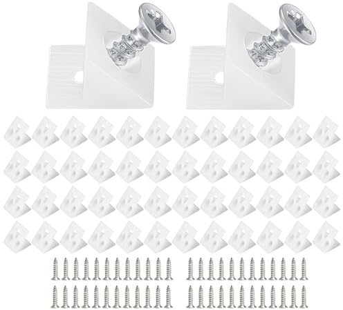 50 Piezas Cuñas de Reparación de Plástico para Cajones, Cuñas de Inferior Cajón Plastico, Tornillos para Guia de Cajones, Cuña de Reparación Soporte Fijación, para Evitar Flacidez