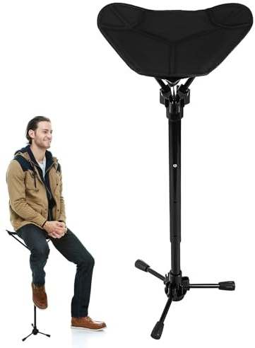 BESTonZON Folding Stool for Adults Portable Tripod Stool Lightweight Compact Folding Triangle Seat Outdoor Fishing Chair for Hiking and Queuing