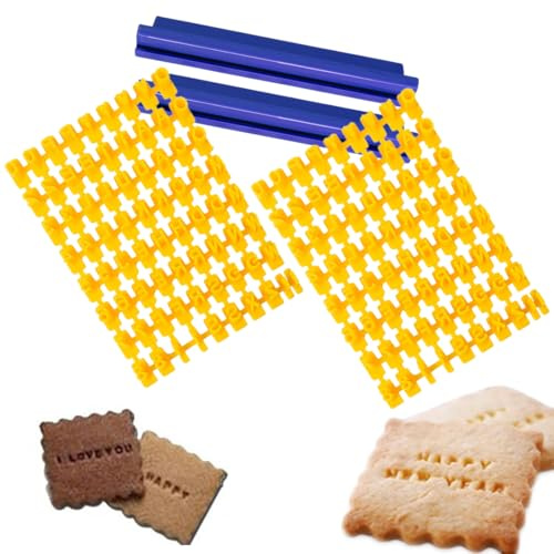 WUYJI Formine per biscotti Set di stampi per biscotti a forma di alfabeto da 144 pezzi, include stampi per biscotti con strumenti di fissaggio, stampi per tagliare le lettere, adatti per biscotti