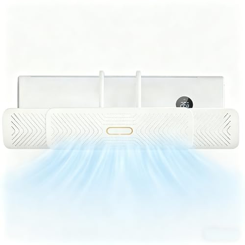 Deflector de aire acondicionado universal, extensible (560 – 930 mm), salida de aire de panal 3D, sin aire frío y caliente directo, ángulo ajustable
