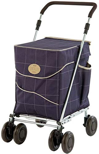 Sholley 4 Wheel Push Shopping Trolley, Strong, Well Balanced, Aids Walking, Regular 5'4 and Over (Mulberry)