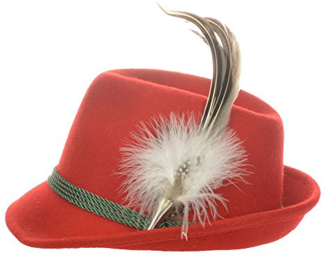 Trachtenhut mit edler silberner Feder Rot 59