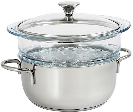 Cristel Cwsf24Ecvv Ensemble Faitout 24 Cm Maste Fixe Av Verre + Ecvv24 Sans Couv