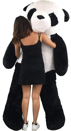bananair - Riesen Panda Bär Pandabär Plüsch Plüschbär Teddy Schwarz Weiss Geschenk Kind Freundin Geburtstag Weihnachten 200cm XXL