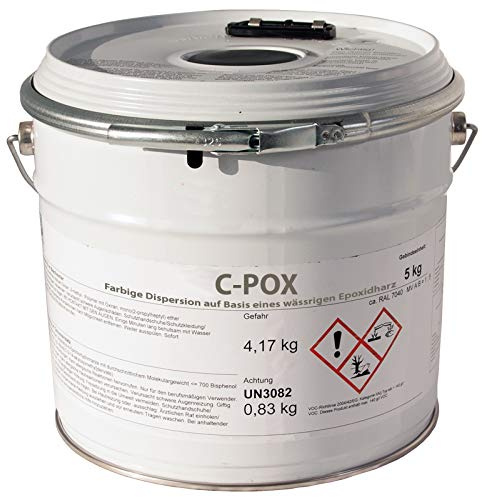 Epoxidharz Bodenbeschichtung, Beton Versiegelung, 5kg, RAL Farben (RAL 7040 | fenstergrau)