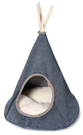Warenhandel König Katzenzelt Katzentipi Katzenbett Katzenliege Katzenhöhle Körbchen Korb Farbe Blau