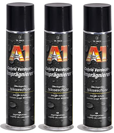 ILODA 3 X 400 ML Dr. Wack A1 Cabrio impermeabilizzante per tetto cabriolet, tetto in tessuto, impermeabilizzante, tettuccio in tessuto, cappotto Cabrio