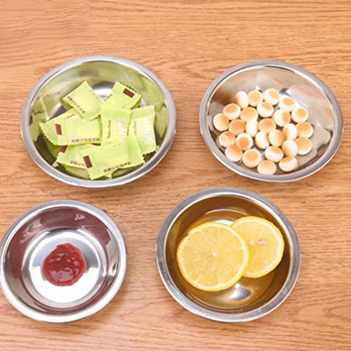 10Pcs Dipping Bowls, Cabilock Seasoning Bowls Stainless Steel Sauce Dish Sushi Sauce Cup Portion Cup Saucer Bowl, Condiment Tray Appetizer Plate Dressing Jam Holder French Fry Cups