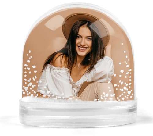Bola de Nieve Personalizada. Bola de Corazones con Foto para San Valentín. Forma y Relleno de Purpurina. Marcos con Foto Original. Regalos Originales para Parejas, Enamorados, Día del Padre..