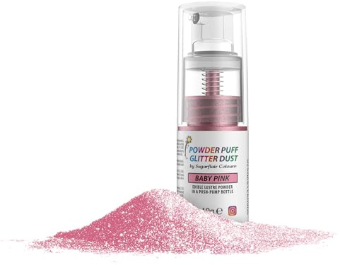 Sugarflair Pump Spray Glitter Dust, Baby Pink, 10 g | Essbares Glitzer Spray für Fondant, Kuchen, Cupcakes und Dekorationen