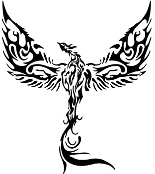 BYNYXI Motorhaube Aufkleber, 3D Phönix Auto Aufkleber Selbstklebender Vinyl Personalisierte Sticker Karosserie Racing Streifen Aufkleber Body Seitenschweller für Sportwagen SUV, 58cmx50cm